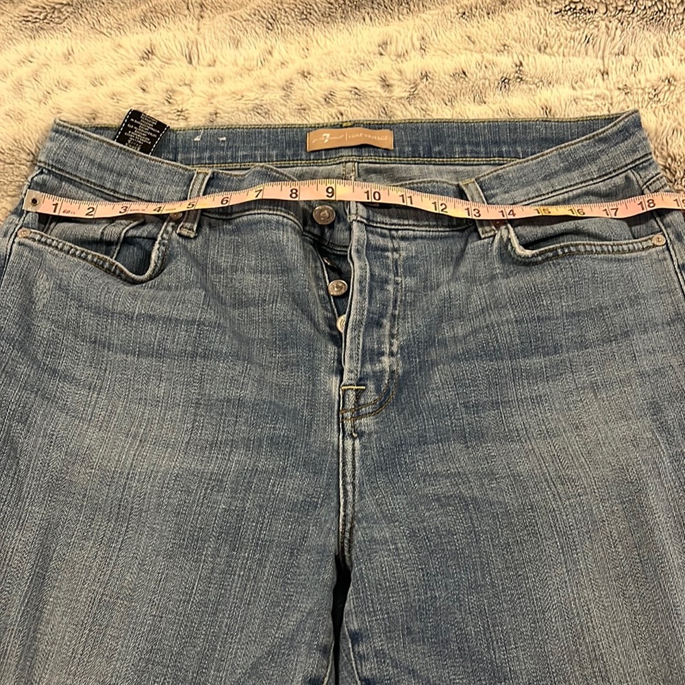 Seven for All Mankind lightly distressed denim capri